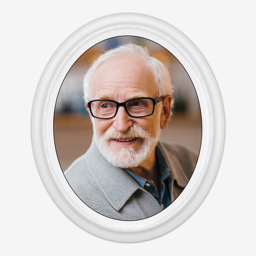 Fotoceramica per lapidi personalizzata - Ovale bordato